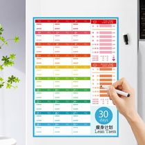 Weight Loss Plan Table Wall Sticker Weight Loss Calendar Weight Loss Beat Card Record Table Weight Loss Disciplined to Lose Weight Disciplined