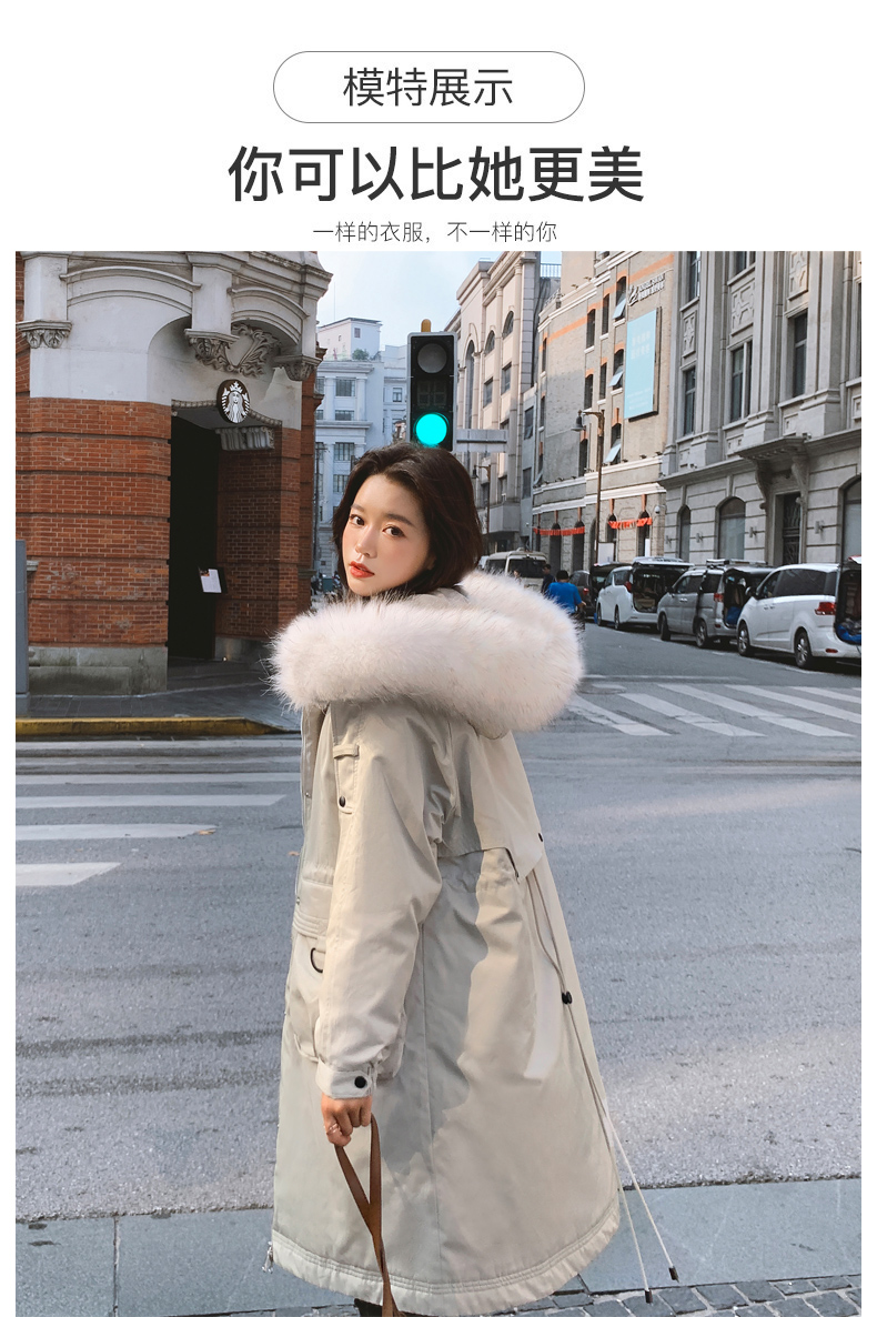 白鹅绒时尚风衣派克羽绒服女2019新款爆款中长款韩版冬内胆可拆卸