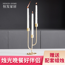 Nordic wrought iron candlestick romantic candlelight dinner candle holder metal candle holder household table decorations ornaments