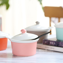 Creative Matte Ceramic Pudding Bowl Colorful Covered Souffle Dessert Bowl Steamed Egg Bowl Baking Mould Birds Nest Cup
