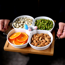 Creative Japanese-style ceramic divided fruit plate tea restaurant snack plate side dish plate set fruit plate snack nut plate