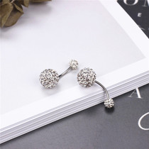 Screws FINE SUPER SHINY DOUBLE HEAD FULL DRILL BALL EAR NAIL NAVEL NAIL TITANIUM STEEL BENT EAR BONE STUD EARRINGS EARRINGS