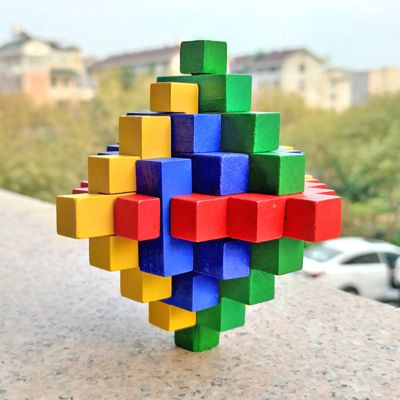 孔明锁 鲁班锁大菠萝锁木制儿童成人益智力玩具古典经典玩具礼物