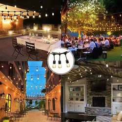 Outdoor waterproof solar string lights, street lights, courtyard outdoor wedding decoration, large event holiday retro light strings