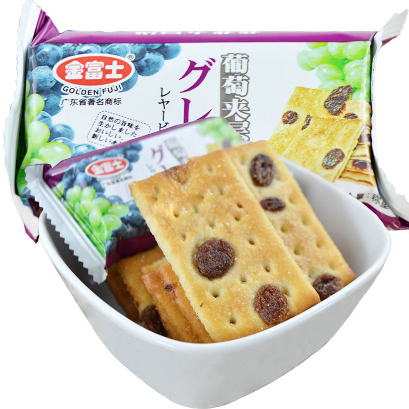 【天猫超市】金富士 量贩装葡萄夹层饼干320g美味甜蜜的感觉