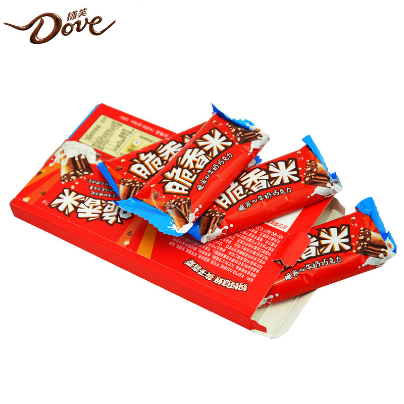 【天猫超市】 德芙 脆香米心牛奶巧克力 48g/条内含4片装香脆丝滑