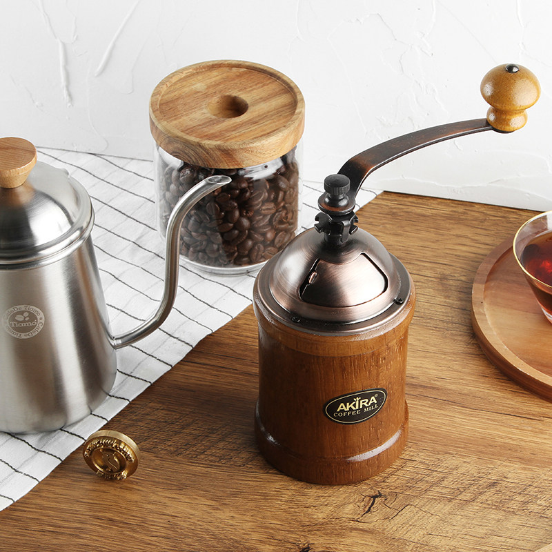akira台湾手摇咖啡磨豆机手工研磨机a12复古手动磨粉器家用