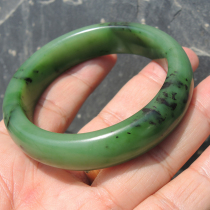 Dialect release giant leak rare unstructured old smart crystal clear Russian Ulanhai jasper apple green 60 bracelet R
