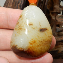 Dialect Hetian Jade 22800 yuan Feng Yiliang original brand yellow brown White Jade seed material one heart to Buddha pendant