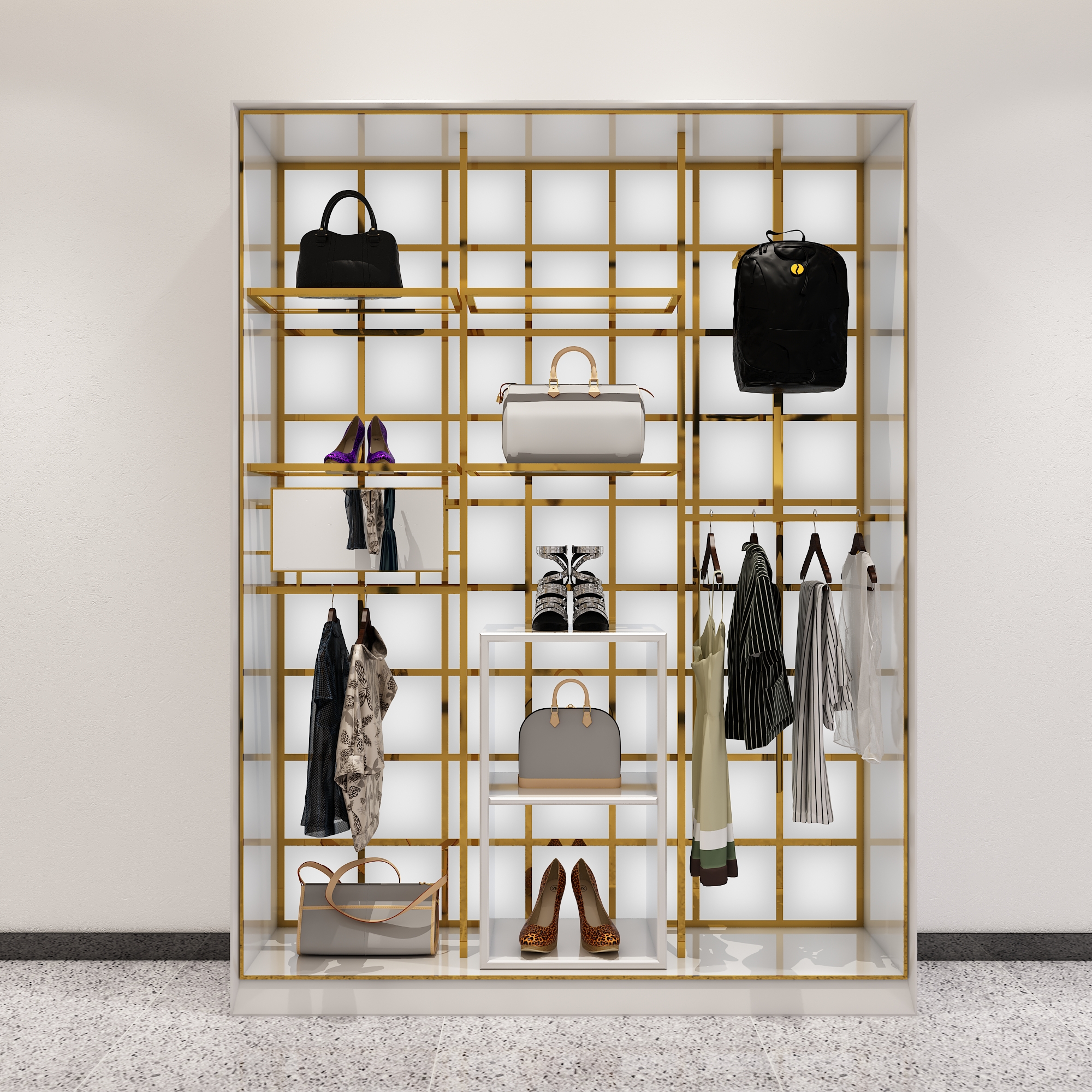 芜湖定制服装店展示架商场不锈钢挂衣架供应商