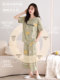 Langsha Pajamas 여름 여자 2025 새로운 순수한면 단락 자른 바지 얇은 둥근 목의 큰 크기 홈 의류 세트 Langsha Pajamas 여름 여자 2025 새로운 순수한면 단락 자른 바지 얇은 둥근 목의 큰 크기 홈 의류 세트