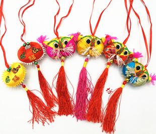 刺绣 特色荷包 端午节香囊包婴童脖挂饰品 双面刺绣艾虎 中药香料