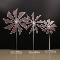 Wedding Celebration Windmill Props Iron Art Electric Rotary Lifting Rack Scene Decoration Pendulums new wedding Windmill Road Citation
