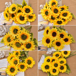 Artificial flower sunflower sunflower artificial flower living room decorations table flowers home decoration plastic pastoral photo props
