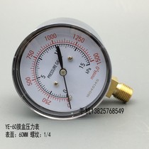 YE-60 diaphragm pressure gauge 0-5KPA 10KPA 15KPA 1 4 threaded micro pressure gauge draft gauges