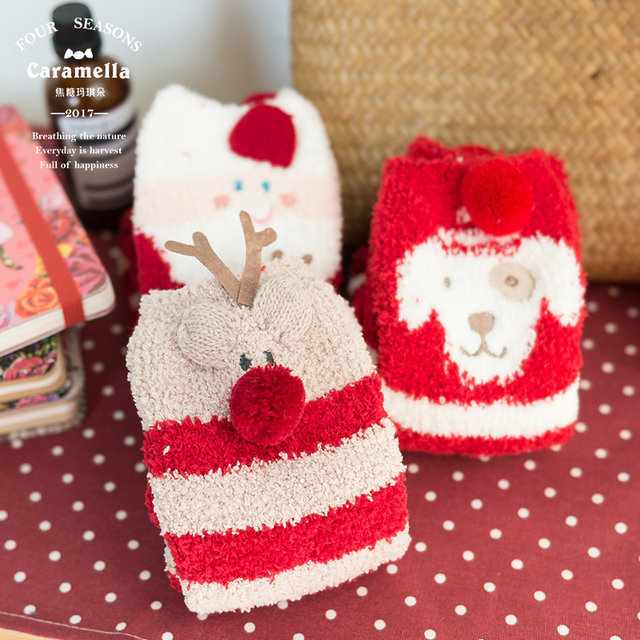 CARAMELLA socks floor socks female autumn and winter coral fleece sleep in a long-barreled home confinement towel socks ins tide CARAMELLA socks floor socks female autumn and winter coral fleece sleep in a long-barreled home confinement towel socks ins tide