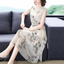 Mother Hangzhou Heavy Pounds Genuine Silk Mulberry Silk Dress Womens Summer 2021 New High-end Brands High-end Big Cards