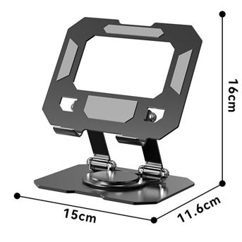Thickened version - P3 tablet holder black all metal 360 ° rotating phone and tablet dual-use