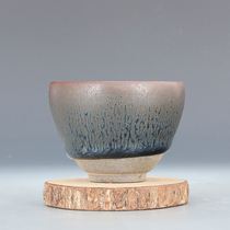 Song Jianyang Tianmu glaze egg cup silver small Cup Master Cup Tea Cup Partridge antique porcelain collection
