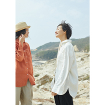 No Good to see City Spring Summers new Han Hemp Casual Shirt in Long Lining Clothes (Colorful Days)