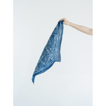 No good see city 35 inches of hemp blue dye printed literary and art towel (window rain)
