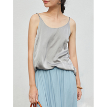 There is no good silk silk fabric 16MM sand - washing silk splicing design of silk crane with pure color loose vest woman