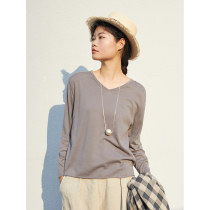 No Good to see City Classic Swiss Sea Island cotton Leisure v collar Two colour sets of hooded women T-shirts for good wear (harvest)