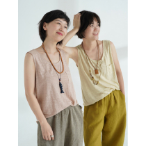No good seeing city and Han Silk naturally comfortable round collar pocket vest (morning and evening)
