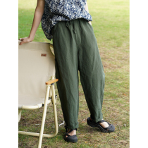 No good seeing silk linen strap tightly waist neutral retro-tube pants