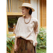 No good to see City wild tuscan silk morandi powder loose round collar pullover (half-warmed time)