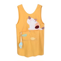 Japanese karaoke original cute cotton cat romantic house fabric sleeveless kitchen high-end apron