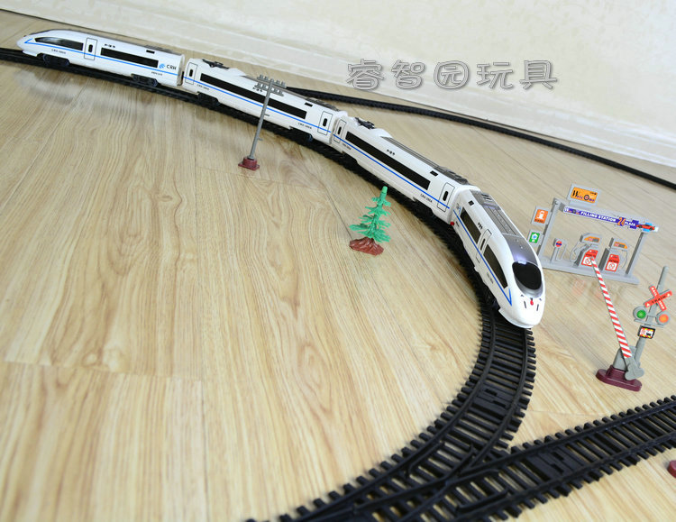 仿真电动轨道火车模型玩具真人语音声光高铁和谐号crh380a动车组