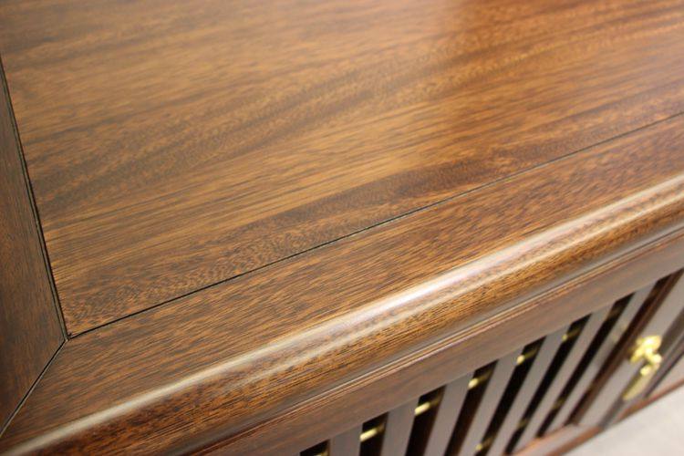 新中式乌金木黑檀木全实木家具简约客厅试听柜电视柜2.2米