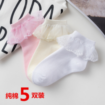 Children Lace Socks Girl Socks Girl Socks Pure Cotton Spring Autumn Thin baby Princess Child lace white Short Sox Summer Dance