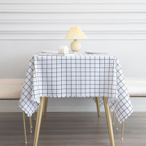 Xin life tablecloth Waterproof and oil-proof wash-in household rectangular table cloth Tea table pad fabric lattice simple tablecloth