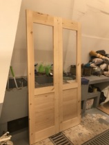 Pinus sylvestris log doors and windows open shop cafe bar cake shop clothing store child door folding