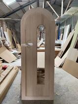 Pinus sylvestris log solid wood door arched door round door pastoral style American European glass door shop door