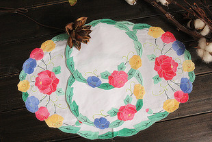 精细手绣补花餐垫欧式西餐厅盘垫餐垫