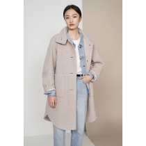Spot CCHER West and Circle Tone Arc Angle Long Coat Wool Autumn and Winter New Womens XWQB2443