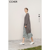 Spot-CCHER West West and High Slit Long Top Dress Cashmere Autumn Winter Womens Clothing XZRB2725