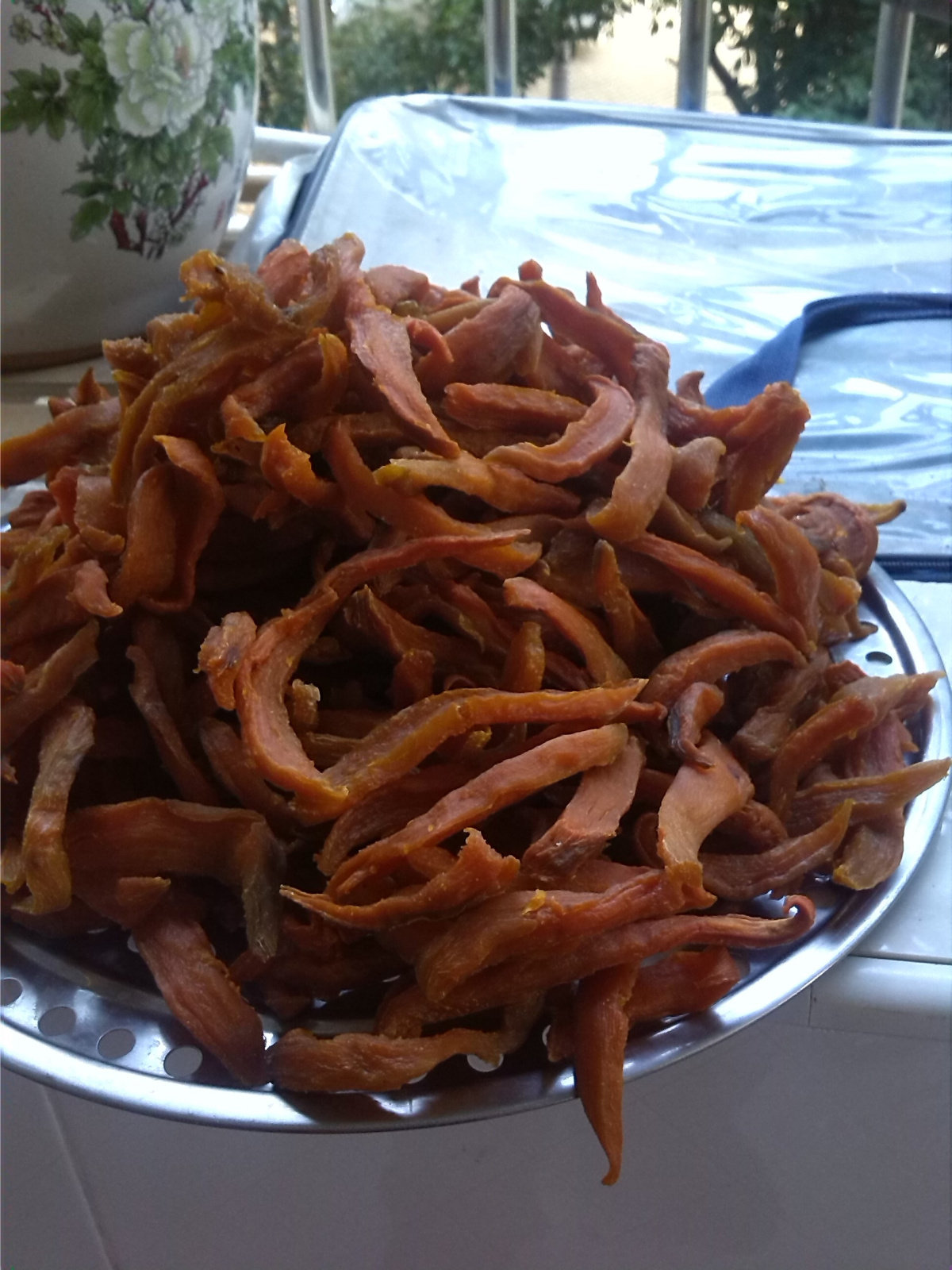 粤北韶关乐昌特产九峰山白石农家自制地瓜条无糖红心番薯干地瓜干