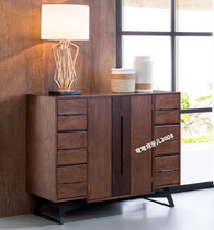 Sinfonia iron wood dining cabinet Ash wood solid wood locker can be black walnut color creative design