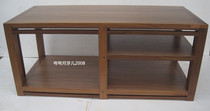 Chengyu audio rack new version of all solid wood luxury double three black walnut wood power amplifier CD machine vinyl equipment rack