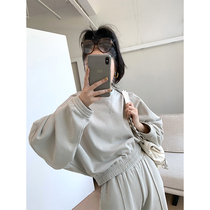 UNICA 5 color spot fashionable sports_pony embroidery_cloud big profile lamb leg sleeve short sweatpants