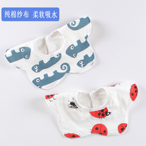 2-pack baby cotton bib newborn baby saliva towel 360 degree rotatable children bib soft absorbent