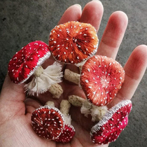 Wool Felt Poke Lediy Material Bag Homemade Handmade Cute Embroidered Mushroom Felt Key Button Cell Phone Pendant