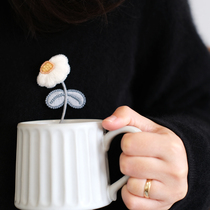 Bead Embroidered Little Fresher Hand Diy Method Embroidery Healing Ensemble Flower Brooch Buttoned material Package Teachers Day Gift