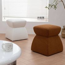 Nordic ins imitation lambskin household bedroom sofa stool modern creative fabric net red stool low stool shoe stool