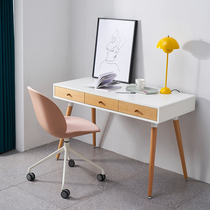 Nordic desk small apartment Net red with drawer desk writing ins Wind desk American modern simple solid wood desk