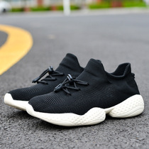 Sneakers 2021 spring new polyurethane High Bomb Flying Weave Running Shoes Comfort Soft Bottom Fashion Socks Shoes